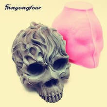 3D flame skull fondant cake mold silicone mold resin gypsum chocolate candle candy mold free shipping 2024 - buy cheap