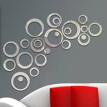 Diy criatividade moda círculos espelho estilo removível decalque vinil arte mural adesivo de parede decoração para casa sala estar quarto cama 2024 - compre barato