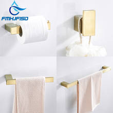 Fmhjfisd conjunto de hardware preto escovado, suporte para papel porta toalha barra de prateleira ganchos para banho 2024 - compre barato