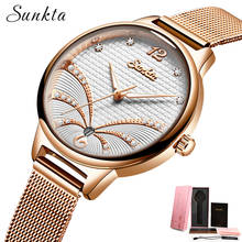 SUNKTA Womens Watches Top Brand Luxury Waterproof Watch Fashion Ladies Stainless Steel Ultra-Thin Casual Wristwatch Quartz Clock 2024 - buy cheap