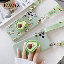 3D cute cartoon fruit avocado Holder Stand lanyard Soft case for iphone 13 12 11 Pro Max MiNi X XR XS 6S 7 8 plus SE 20 cover 2024 - buy cheap