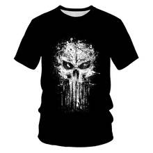 2021 new 3D printing fashion men's and women's T-shirt street skull trend soft material casual men's loose O-neck T-shirt 2024 - buy cheap