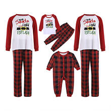 Семейная Пижама, Рождественский комплект, с принтом Счастливого Рождества, пижама клетчатая, одежда для мамы, папы, детей, малышей 2024 - купить недорого