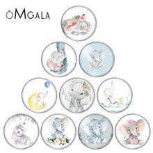 Cute Painting Elephant Artist 8/10/12/14/16/18/20/25/30mm Glass Cabochons Accessories Make Children Birthday Gift DIY Jewelry 2024 - buy cheap
