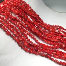 Cuentas de Coral rojo para mujer, abalorios de forma Irregular, tamaño 6-7mm, pulsera DIY, collar, joyería, regalo exquisito 2024 - compra barato