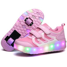 RISRICH-Zapatillas de tenis con luces LED para niños y niñas, zapatos de Patinaje con ruedas, luminosos y brillantes 2024 - compra barato