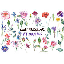 Diy colorido aquarela flores adesivos de parede removível floral vinil mural arte decalques de parede decoração da sua casa 2024 - compre barato