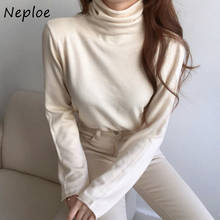Neploe Turtleneck Solid Color Slim Fit Warm Women Sweaters Chic Autumn Simple Knitted Pullovers Korean Style All-match Tops 2024 - buy cheap