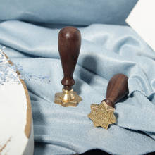 Laca de fuego personalizada de copo de nieve, sello con forma especial, cabeza de cobre, sello con mango de madera de sándalo rojo Retro, sello de cera de sellado 2024 - compra barato