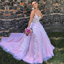 Винтажное бальное платье LORIE, свадебные платья с V-образным вырезом и розовыми аппликациями, свадебное платье на заказ, свадебное платье 2024 - купить недорого