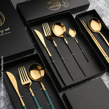 4Pcs/set Cutlery Set Stainless Steel Dinnerware Table Flatware Set Dinner Knife Fork Spoon for Kitchen Accessories Best Gift 2024 - buy cheap