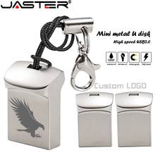 Mini USB JASTER 2,0 de metal plateado con llavero, unidad flash usb de 4GB, 8GB, 16GB, 32GB, 64GB, 128GB, con logotipo gratis, más de 10 Uds. 2024 - compra barato