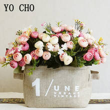 YO CHO 13 Heads Artificial Tea Roses Flower Branches Valentine's Day Lover Gift Silk Faux Flower for Wedding Party Decor Flowers 2024 - buy cheap