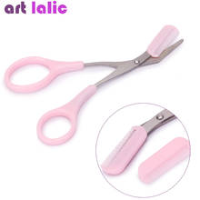 1Pc Pink Eyebrow Trimmer Scissors with 2 Comb Facial Hair Removal Grooming Shaping Shaver Cosmetic Makeup Accessories 2024 - buy cheap