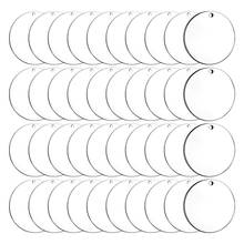 40 Pieces Acrylic Blanks Clear Acrylic Round Ornaments Blanks Acrylic Circle Disc with Hole Blanks for Keychain 2024 - buy cheap