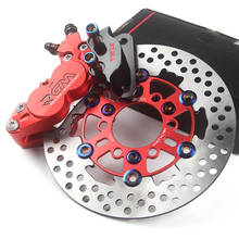 Conjunto de disco de freio elétrico universal para motocicleta, cabo de freio dianteiro remodelado, par grande de 4 hf6, pinças abalone + 220 mm 2024 - compre barato