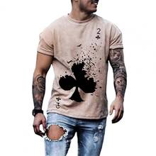 2021 Summer Casual Shirts for Men Pullover Slim Fit Printed Apricots Crewneck Tees Shirts Short Sleeve Men Polo Shirt Business 2024 - buy cheap
