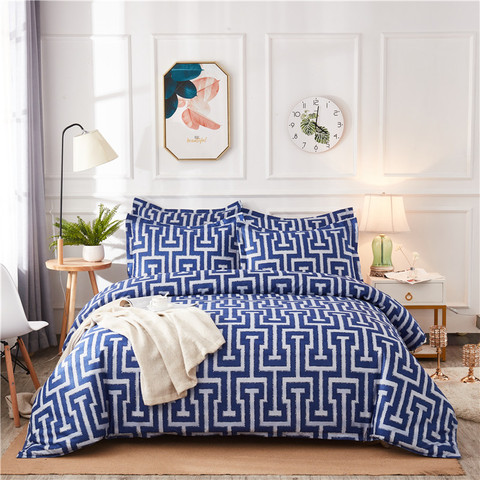 Wazir Cotton Blue White Bedding, King Size Bedding Sets With Sheets