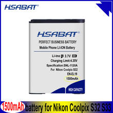 EN-EL19-Batería de 1500mAh para Nikon Coolpix S32, S33, S100, S2500, S2750, S3100, S3200, S3300, S3400, S3500, S4100, S4150, S4200 2024 - compra barato