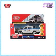 Машина Технопарк UAZ PICKUP ПОЛИЦИЯ металлическая, инерционная, длина 12см, открываются двери