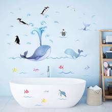 Zollor ПВХ обои с изображением подводного мира китов, настенная с пингвином стикеры гостиной спальня детская комната творческий декоративные наклейки 2024 - купить недорого
