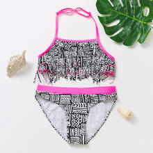 2021 New Children's Swimsuit Tassels Swimsuit Girls Girls Swimming Suit Two Piece For 9-16years Swimwear Girls Bathing Suit 2024 - buy cheap