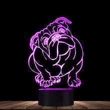 Dog Breed English Bulldog Colour Changing LED Acrylic Light British Bulldog USB Decorative Lighting 3D Optical Illusion Lamp 2024 - buy cheap