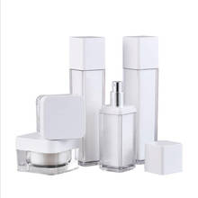 10pcs/lot Acrylic Cosmetic Suit Gorgeous White 50ml Pump Lotion Bottle Refillable Cream Jar Empty 30 50g Makeup Tool 2024 - buy cheap