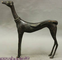 good9" Chinese Guardian Door Old Bronze Zodiac Dog Animal Greyhound Statue Figurine 2024 - buy cheap