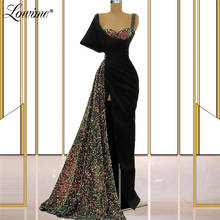 Черные вечерние платья Lowime в Дубае, женские вечерние платья с одним открытым плечом, вечерние платья 2021, атласное платье для выпускного вечера с кристаллами на заказ 2024 - купить недорого