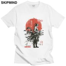 Одна штука, футболка Zoro Roronoa, Мужская хлопковая футболка с рисунком из аниме, с круглым вырезом, с коротким рукавом, модная футболка, подарок 2024 - купить недорого