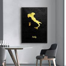 Golden map art Italy canvas painting art print poster picture wall modern minimalist home decoration painting bedroom   frame 2024 - buy cheap