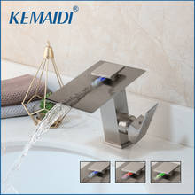 KEMAIDI Bathroom Basin Faucet LED  Waterfall Spout Sink Faucet Water Tap Faucet Single Handle Hot Cold Water torneira banheiro 2024 - buy cheap