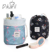 Dikaril Women Drawstring Cosmetic Bag Round Travel Makeup Bags Organizer Make Up Case Storage Pouch Toiletry Beauty Kit Neceser 2024 - купить недорого