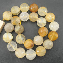 APDGG Natural 16mm Brazilian Golden Quartz Faceted Round Beads 15" Strand 2024 - buy cheap