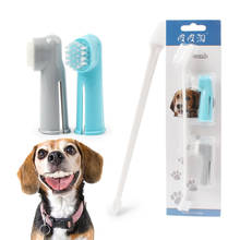 Three Piece Pet Dog Toothbrush Dog Cleaning Brush Double Head Dog Tooth Brush Mouth Clean Cat Brush Dental Care Supplies For Pet 2024 - buy cheap