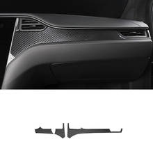 Painel de fibra de carbono, compatível com tesla model x s 2004-2012, acessórios de fibra de carbono para decoração de interiores de carro, medidor de saída de ar, guarnição 2024 - compre barato