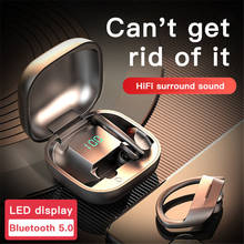 Bluetooth наушники TWS, беспроводные наушники, наушники с микрофоном, спортивные, водонепроницаемые, зарядка, коробка, цифровой дисплей 2024 - купить недорого