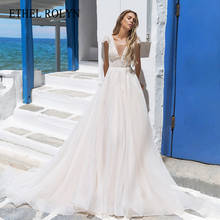 ETHEL ROLYN A-Line Wedding Dress 2022 Delicate Beading Lace Appliques Bride V-Neck Short Sleeve Backless Tulle Beach Bridal Gown 2024 - buy cheap