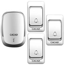 CACAZI Wireless Doorbell Waterproof 300M Remote 3 Button 1 Receiver US EU UK Plug LED Smart Home Doorbell Electronic Bell 220V 2024 - buy cheap