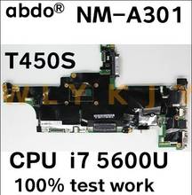 AIMT1 NM-A301 for Lenovo Thinkpad T450S notebook motherboard  CPU i7 5600U 4G RAM 100% test work FRU0HT758 00HT756 00HT757 2024 - buy cheap