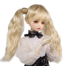 Парик для куклы Aidolla 1/3 BJD/SD, аксессуары для кукол, двойной хвост, длинные вьющиеся челки, натуральные волосы, мягкое волокно, волнистый парик для куклы «сделай сам» 2024 - купить недорого