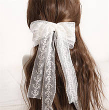 Doce lolita garotas grande renda branca laço de cabelo feito à mão laço feminino acessórios de cabelo diário d745 2024 - compre barato