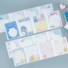 Cute Cartoon Ocean Whale 4 Folding Sticky Notes Memo Pad Diary Stationary Flakes Scrapbook Decorative Kawaii N Times Sticky 2024 - buy cheap