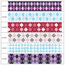 New Chequer Geometry Pattern Printed Grosgrain,satin Ribbon 50 Yards 2024 - buy cheap