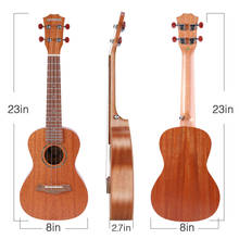 ammoon 23 Inch Acoustic Concert Ukulele Kit Mahogany Plywood Ukelele with Gig Bag Uke Strap Spare Strings Clip-on Tuner Cleaning 2024 - buy cheap