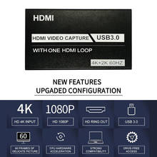 Kebidumei placa de captura de vídeo 4k, usb 3.0 1080p 60fps hd, gravador de vídeo para obs captura de cartão de jogo, streaming ao vivo 2024 - compre barato