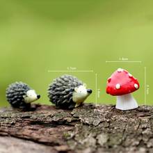Fairy Garden Gnomes Moss Terrarium Artificial Mini Hedgehog With Red Dot Mushroom Miniatures Resin Crafts Home Decorations 2024 - buy cheap