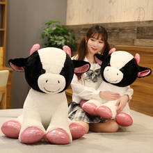 Peluche de vaca Kawaii de 35/45/55/65cm para niños y niñas, muñeco de felpa de ganado, regalo de cumpleaños y Navidad 2024 - compra barato