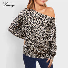 YMING Boho Women Blouses Sexy Leopard Printed Shirts Off Shoulder Ladies Tops Long Sleeve Blusas Fashion Female Tunic Clothes 2024 - buy cheap